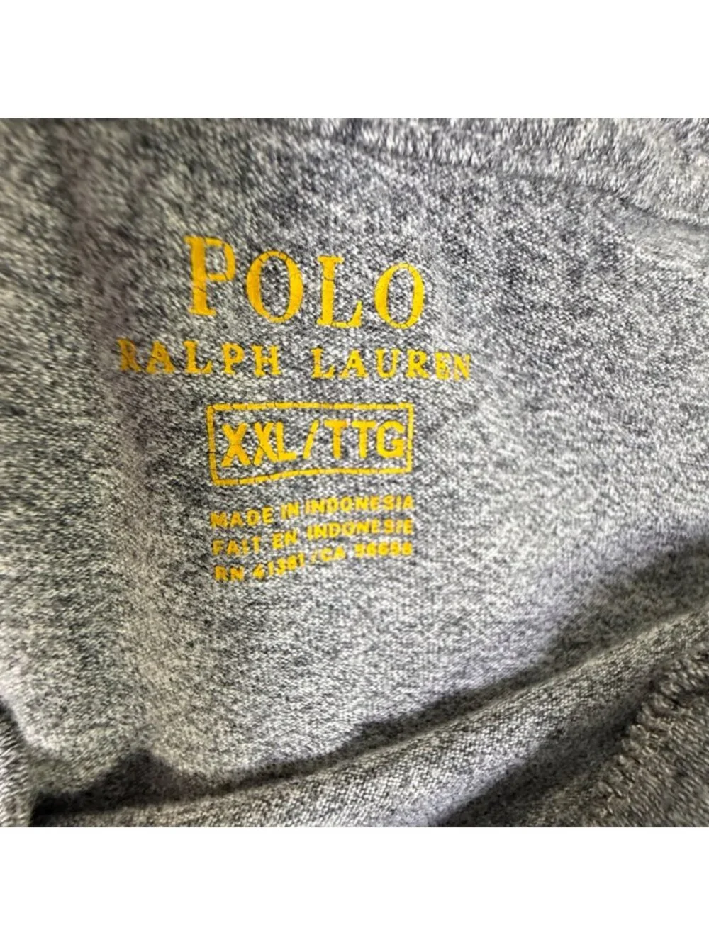 Y2K Polo Ralph Lauren Casual V-Neck T Shirt Mens XXL Gray Short Sleeve Cotton